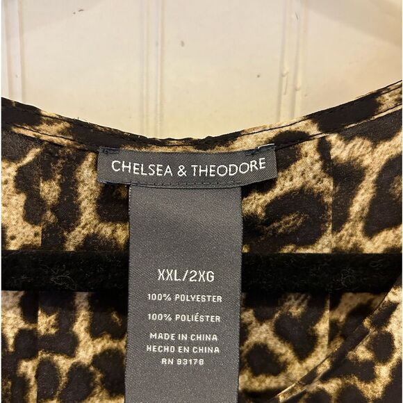 Chelsea & Theodore Leopard Print Blouse - Size 2X - Picture 5 of 5